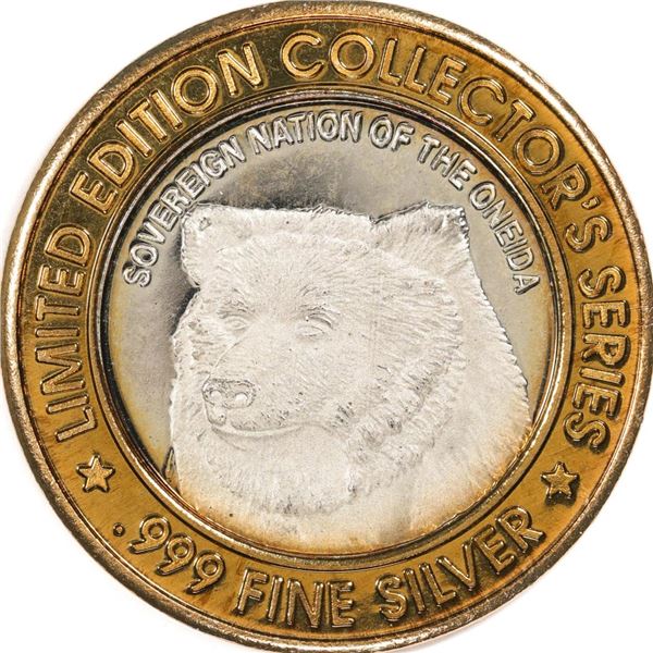 .999 Silver Oneida Bingo Green Bay, Wisconsin $10 Limited Edition Gaming Token