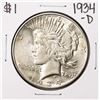 Image 1 : 1934-D $1 Peace Silver Dollar Coin