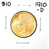 Image 1 : 1910-D $10 Indian Head Eagle Gold Coin