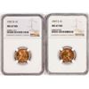 Image 1 : Lot of 1937-D & 1937-S Lincoln Wheat Cent Coins NGC MS67RD