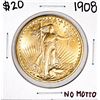 Image 1 : 1908 No Motto $20 St. Gaudens Double Eagle Gold Coin