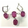 Image 1 : BZ1957-73K SILVER NATURAL RUBY SET 10.34G