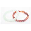 Image 1 : #323-NATURAL  AVENTURINE & ORANG AGATE BRACELET