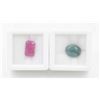 #140-HEATED AVENTURINE 4.25 CT  & RED RUBY 3.90CT