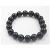 #195-NATURAL BLACK OBSIDIAN BEAD BRACELET