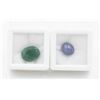 #105-UNHEATED TAZANITE  3.75 CT & EMERALD 5.95CT