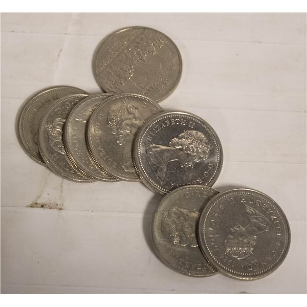 1968,69,71,72,73,74,82,84 CANADA DOLLARS COINS