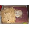Image 1 : TRIBAL ART MASKS- PAPER/STRAW- SET OF 3