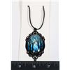 Image 1 : NEW LEATHERETTE ROPE NECKLACE WITH WINTER FOREST