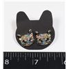 Image 1 : NEW SILVER TONE RHINESTONE CAT STUD EARRINGS