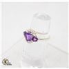 Image 2 : SIMULATED AMETHYST IN 925 STAMPED RING SIZE 6.75