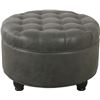 Image 1 : NEWLY ASSEMBLED HOMEPOP PLEATHER STORAGE OTTOMAN