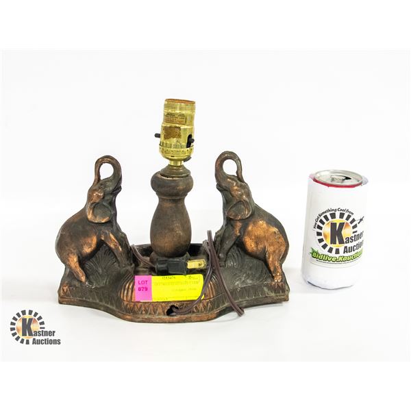 METAL ART DECO ELEPHANT LAMP