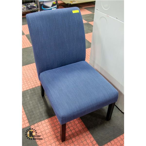 BLUE FABRIC ACCENT CHAIR