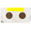 Image 2 : LOT OF TWO 1918 ONE CENT CANADA COIN