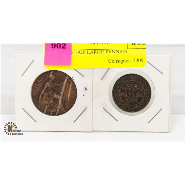1906 & 1920 LARGE PENNIES