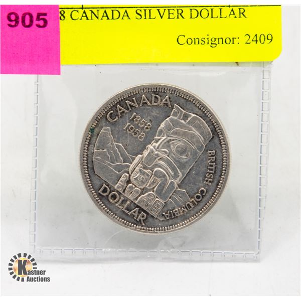 1958 CANADA SILVER DOLLAR