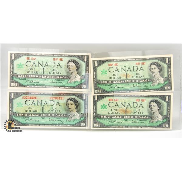 4X 1967 $1 NOTES