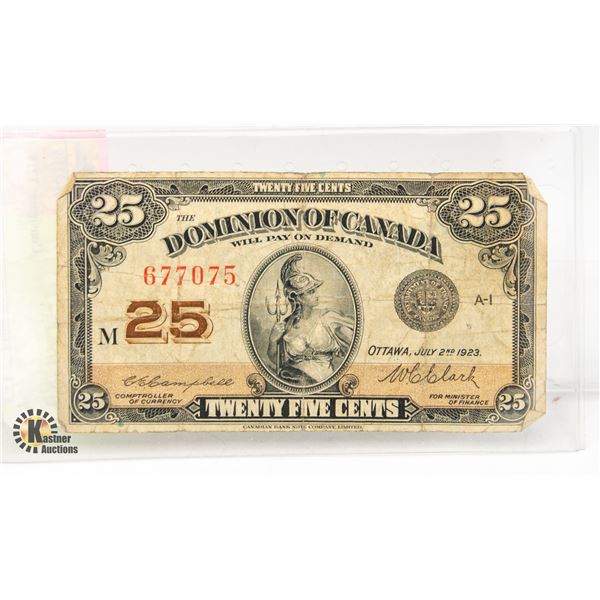 1923 25-CENT SHINLPASTER NOTE