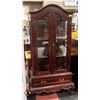 Image 1 : SOLID MAHOGANY DISPLAY CABINET WITH BEVELLED GLASS