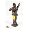 Image 1 : BRONZE SOLDIER WICK LAMP FROM INDIA H-11"