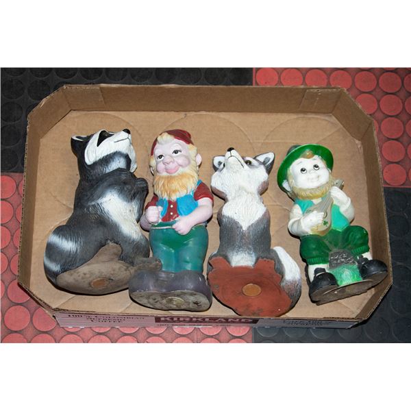 4 VINYL STATUES 10” TALL