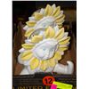 Image 1 : PAIR OF HEAVY SUNFLOWERS 10”TALL