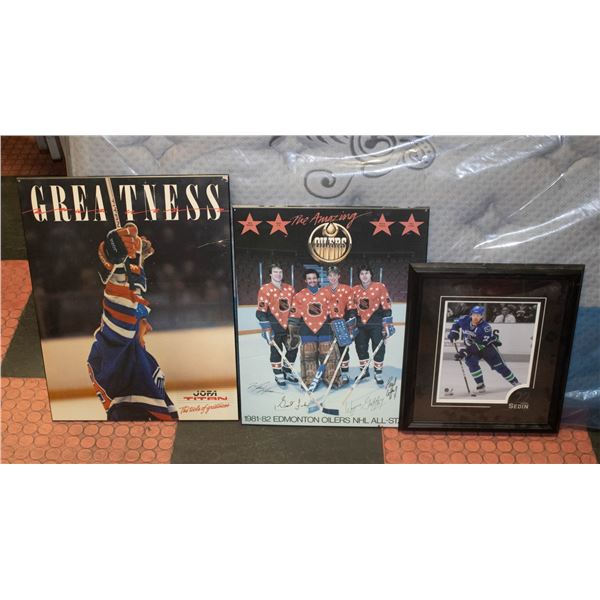 3 HOCKEY WALL HANGINGS