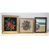 Image 1 : 2 CROSS STICK FRAMED WALL HANGINGS