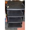 Image 1 : BLACK 4 TIER SHELVING UNIT H-31" W-20" L-20.5"