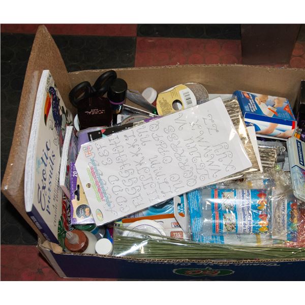 BOX OF CRAFT SUPPLIES