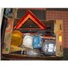 Image 1 : BOX OF SHOP TOOLS, FLAIR KIT, WORK LIGHTS & ETC.