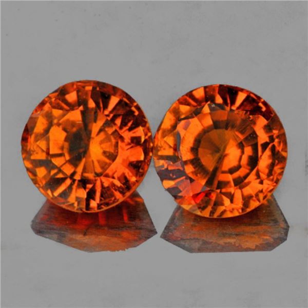 Natural Orange Spessartite Garnet Pair {Flawless-VVS}