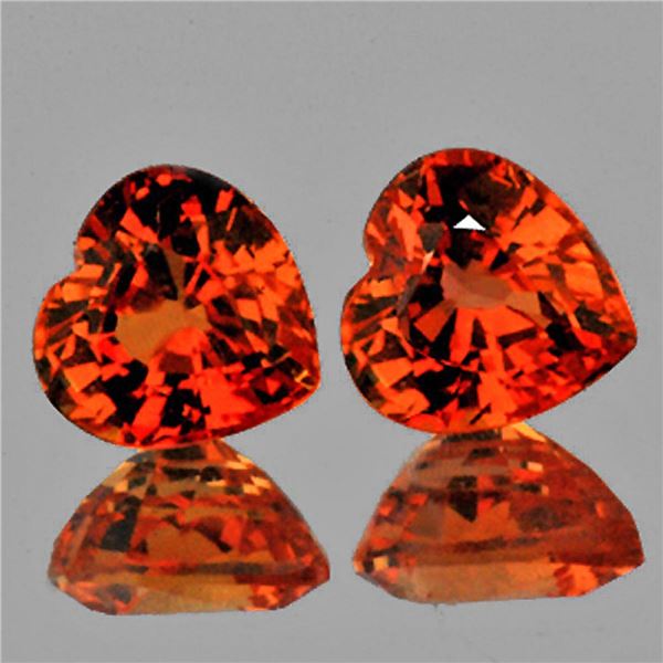 Natural Intense Orange Sapphire Pair {Flawless-VVS}