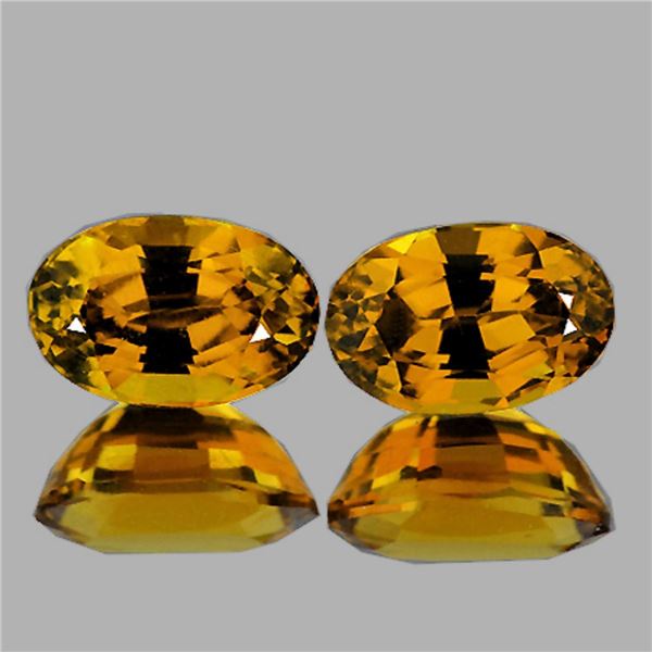 Natural Imperial Golden Zircon Pair {Flawless-VVS1}