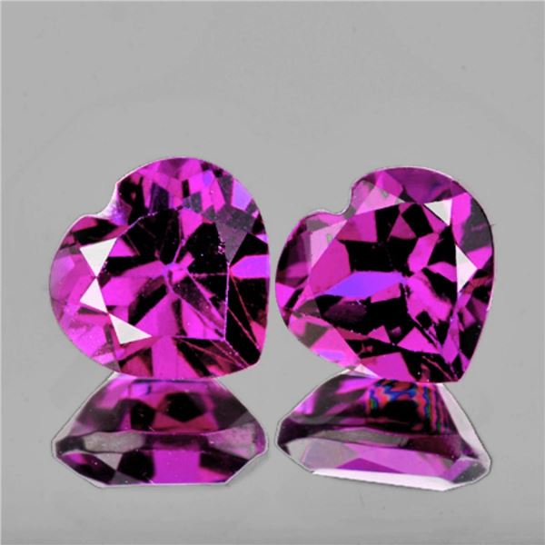 Natural Heart Purple Rhodolite Garnet Pair{Flawless-VVS}