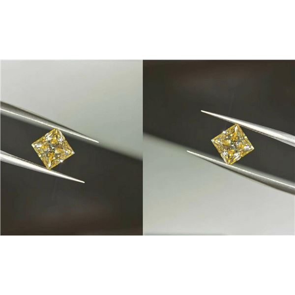 Princess Lab Created Yellow Diamond Pair