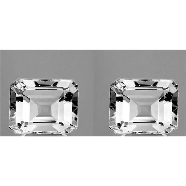 Natural Sparkling White Topaz 12 x 10 MM Pair  [Flawless-VVS]