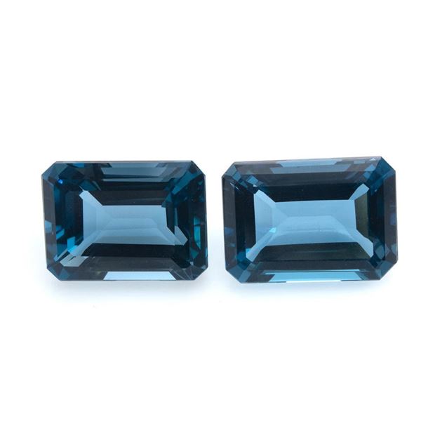 Natural Brazil London Blue Topaz Pair - FL