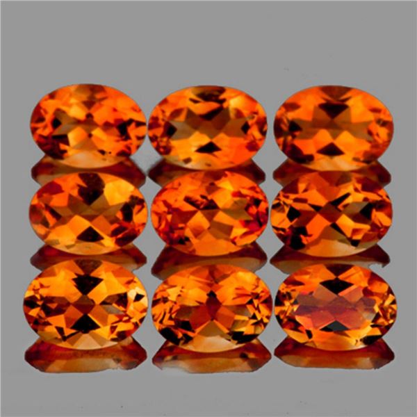 Natural Golden Orange Citrine 9 Pcs [Flawless-VVS]