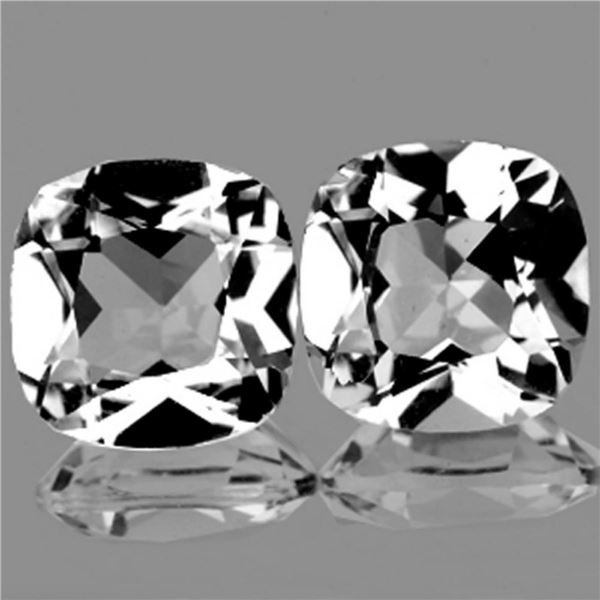 Natural Cushion White Topaz Pair 13.00 MM - {Flawless-VVS1}