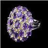 Image 2 : Natural Purple Amethyst & Sapphire Ring