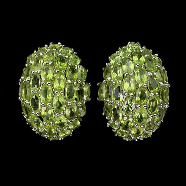 Natural Unheated Oval Peridot Earrings