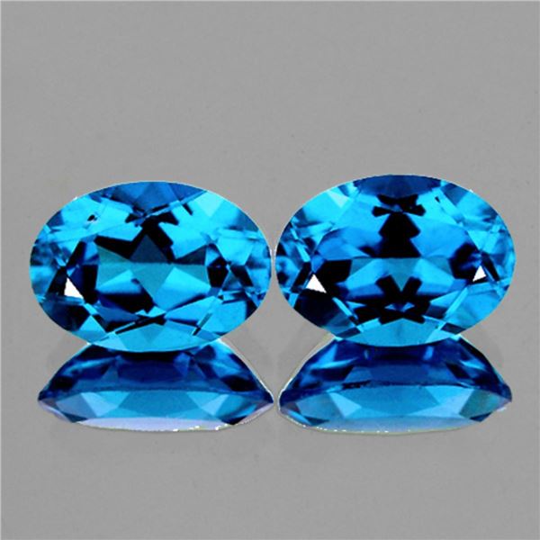 Natural Swiss Blue Topaz Pair {Flawless-VVS1}