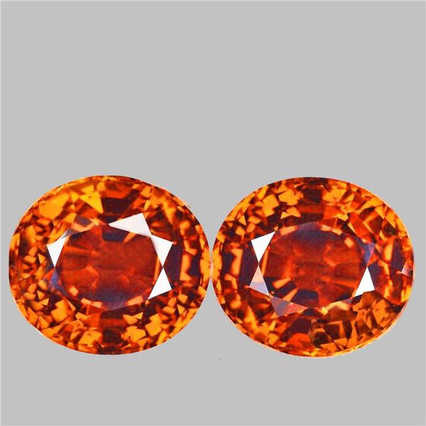 Natural Intense Orange Sapphire Pair {Flawless-VVS}