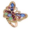 Image 2 : Natural Emerald Kyanite Rhodolite Garnet Ring