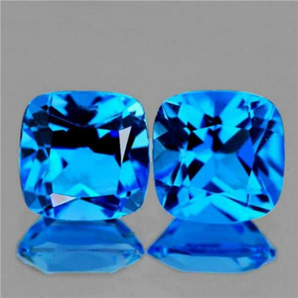 Natural Brilliant Swiss Blue Topaz Pair [Flawless-VVS]