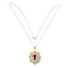 Image 3 : Natural Pigeon Blood Red Ruby &  Brazil Apatite Necklace