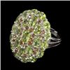 Image 3 : Natural Green Peridot & Sapphire Ring