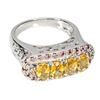 Image 3 : Natural Citrine  Rhodolite Garnet Sapphire Ring
